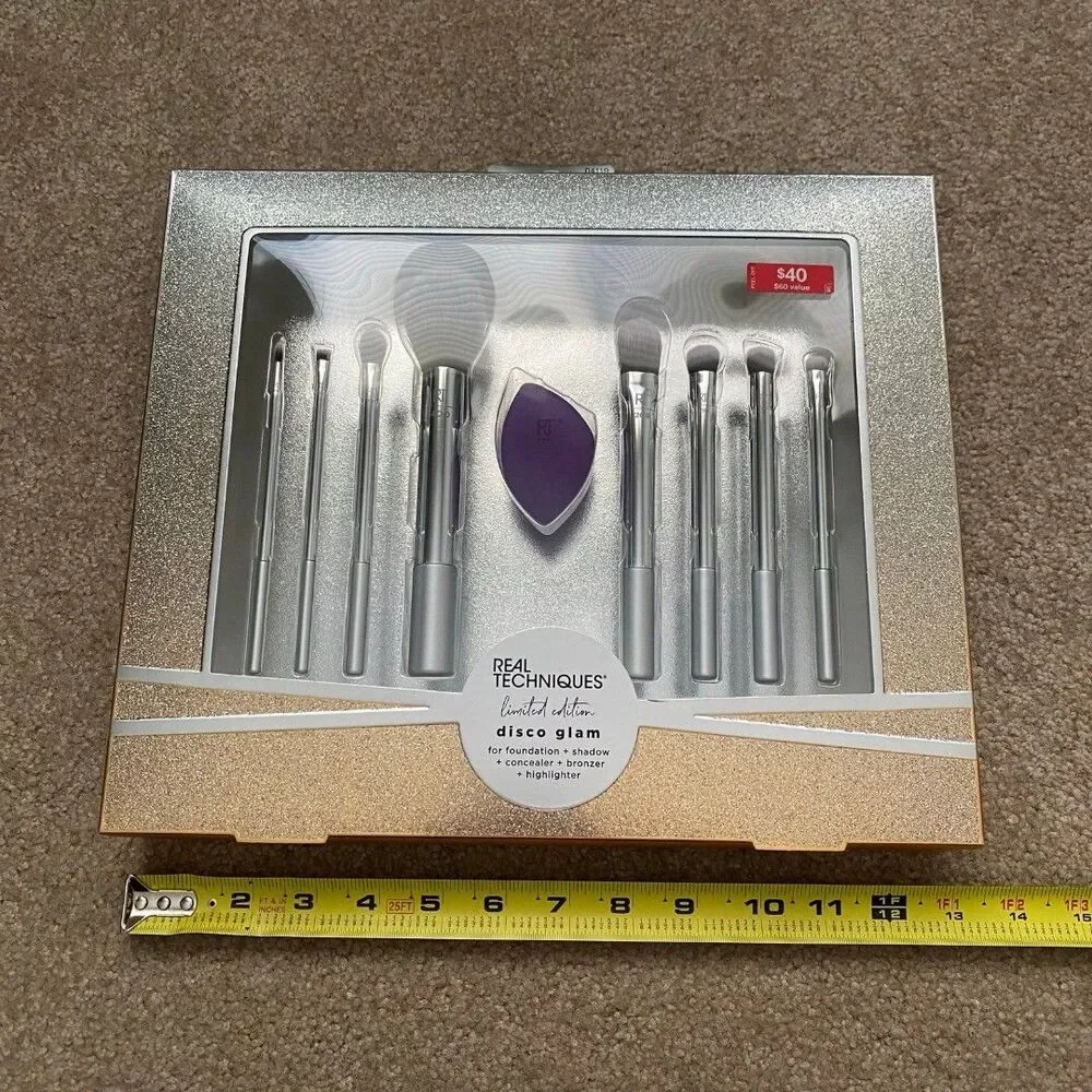 Real Techniques Disco Glam Brush Set Makeup Brushes Make Up Face Skin MUA NEW